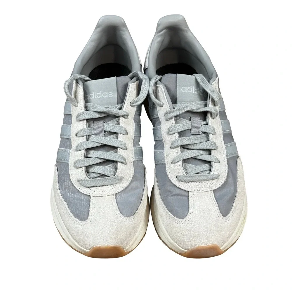 Adidas Cloudfoam Grey Silver Suede Nylon Sneakers JH7321‎ Womens 9 Low Top Shoes